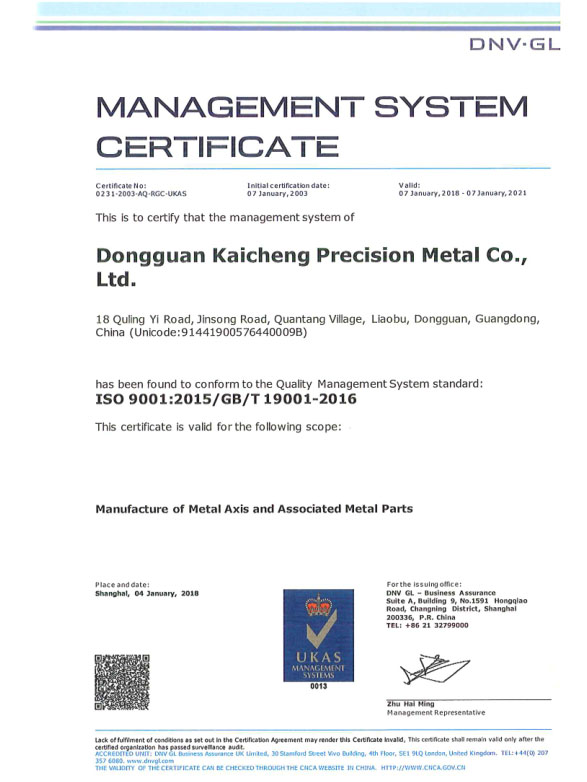 ISO9001管理システム認証英語版